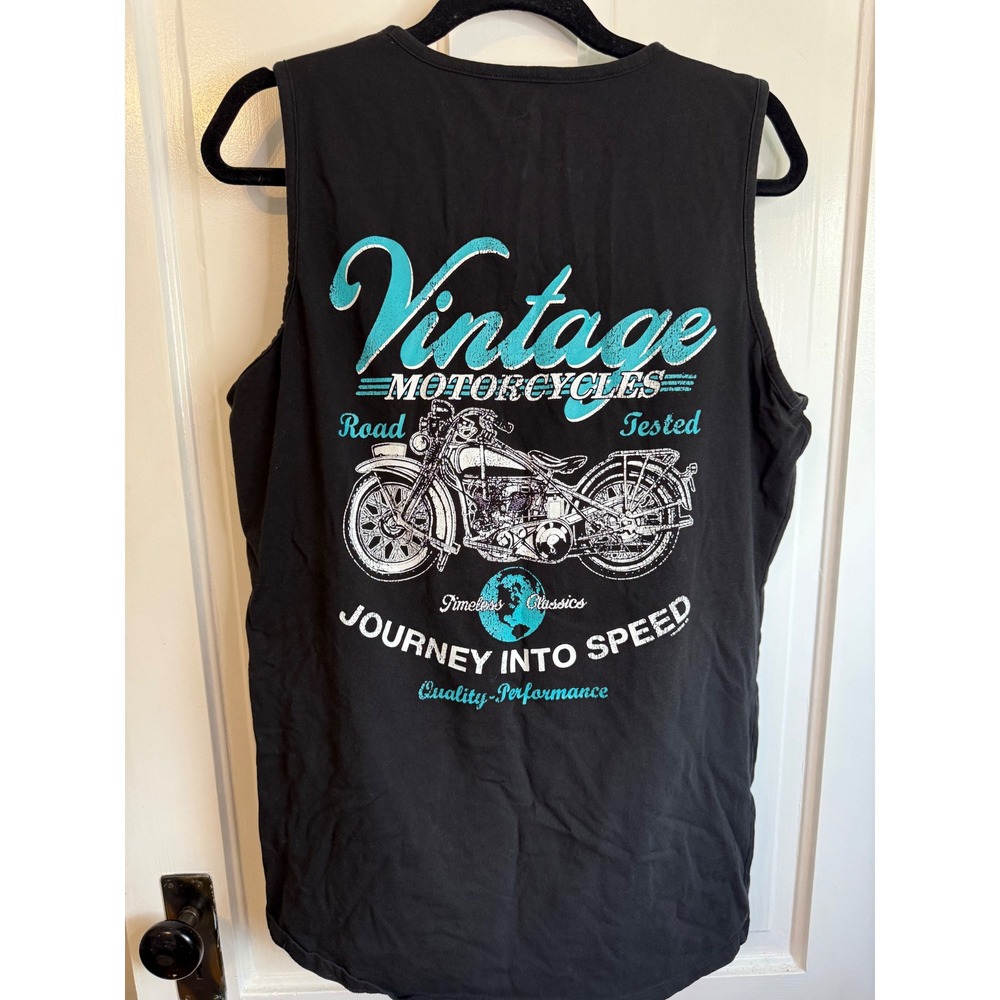 Vance Biker Wear Laconia Motorcycle Rally 2021 Tank Top XL Black Cutout Studded - Picture 2 of 4